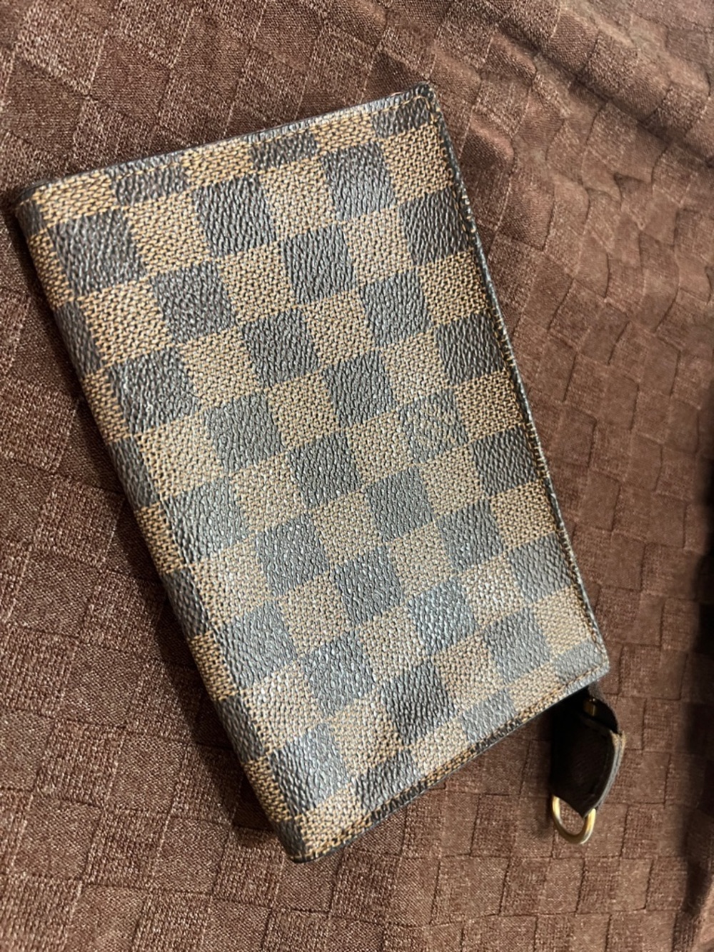 Checkerboard authentic Louis Vuitton Clutch / Makeup bag in Brown and Dark Brown